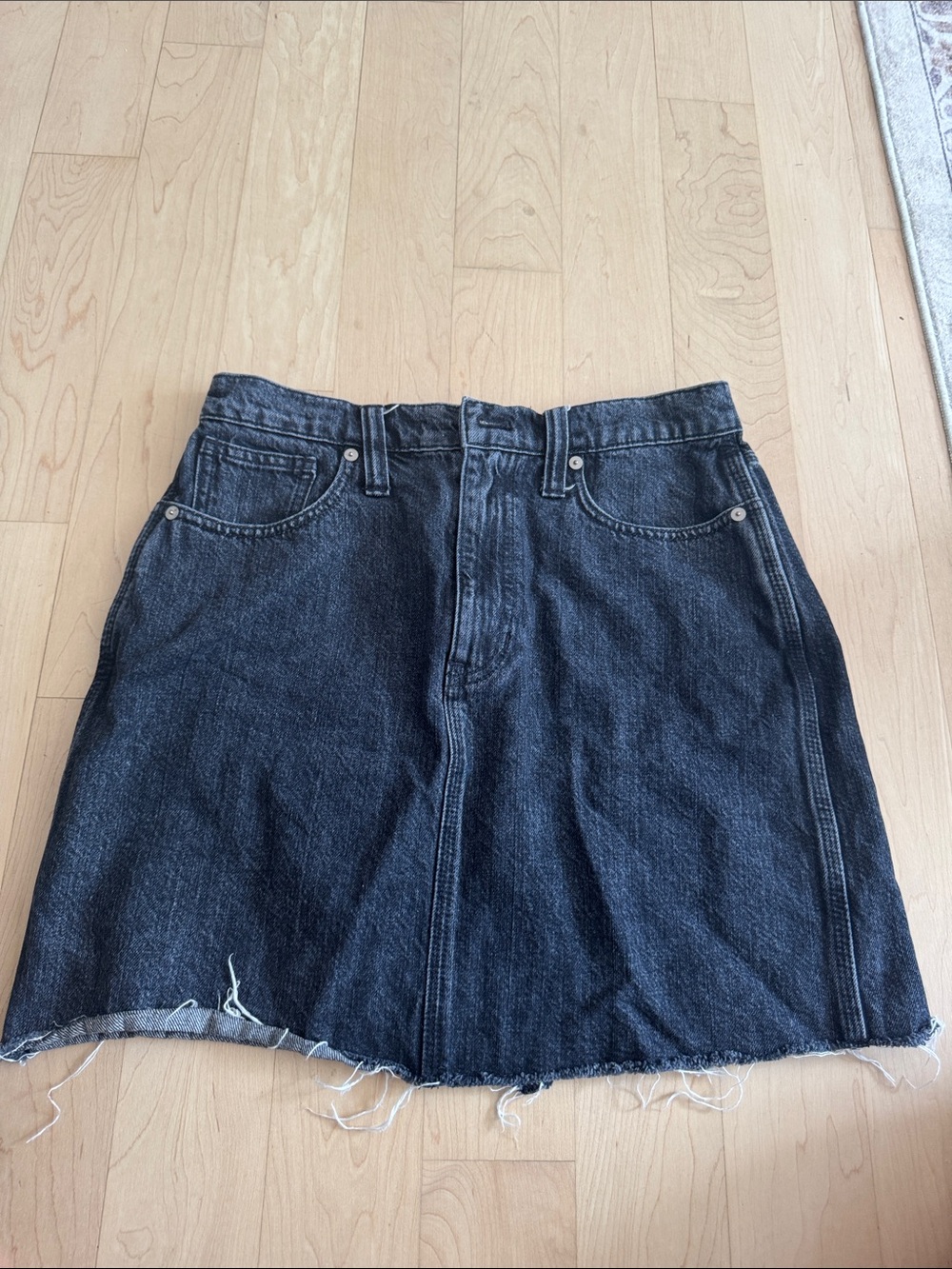 Madewell Black Wash Denim Mini Skirt